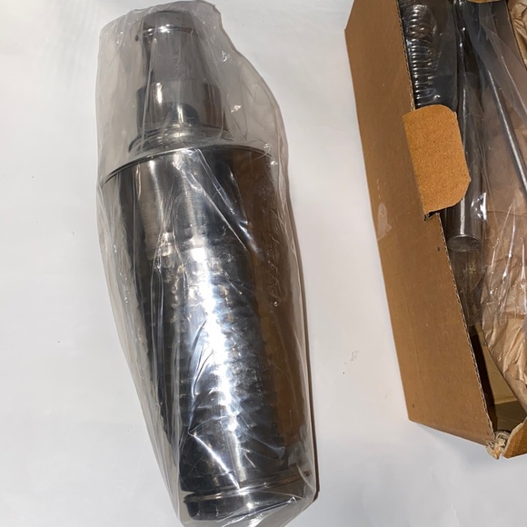 πHPπNIB 9PC Godinger Stainless Steel Ice Bucket Bar Tool Cocktail Shaker Tray - Picture 7 of 7